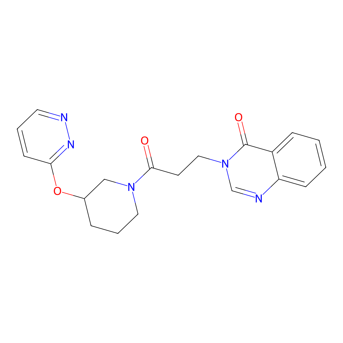 3-(3-oxo-3-(3-(pyridazin-3-yloxy)piperidin-1-yl)propyl)quinazolin-4(3H)-one molecular structure, CAS 2034583-09-8