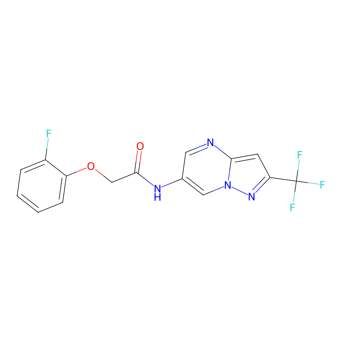 2-(2-fluorophenoxy)-N-[2-(trifluoromethyl)pyrazolo[1,5-a]pyrimidin-6-yl]acetamide molecular structure, CAS 2034583-18-9