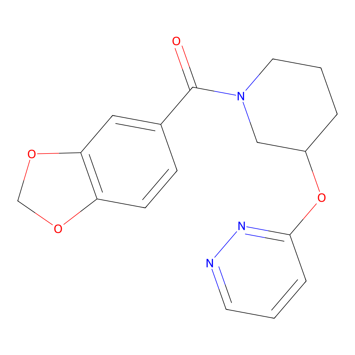 Benzo[d][1,3]dioxol-5-yl(3-(pyridazin-3-yloxy)piperidin-1-yl)methanone molecular structure, CAS 2034583-21-4