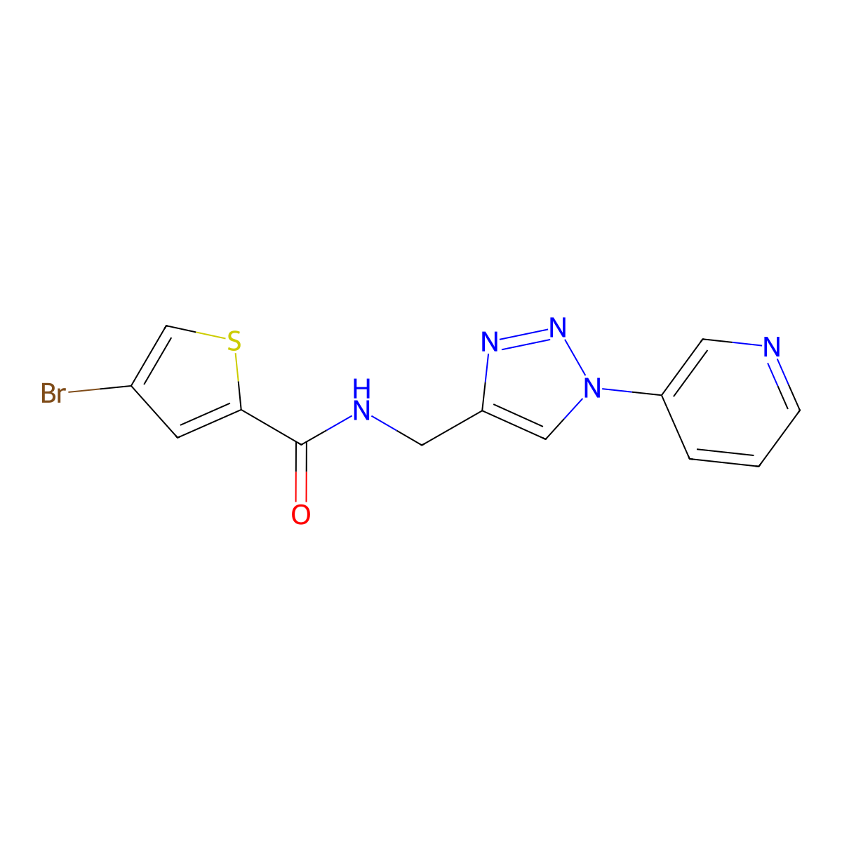 4-bromo-N-{[1-(pyridin-3-yl)-1H-1,2,3-triazol-4-yl]methyl}thiophene-2-carboxamide molecular structure, CAS 2034583-56-5