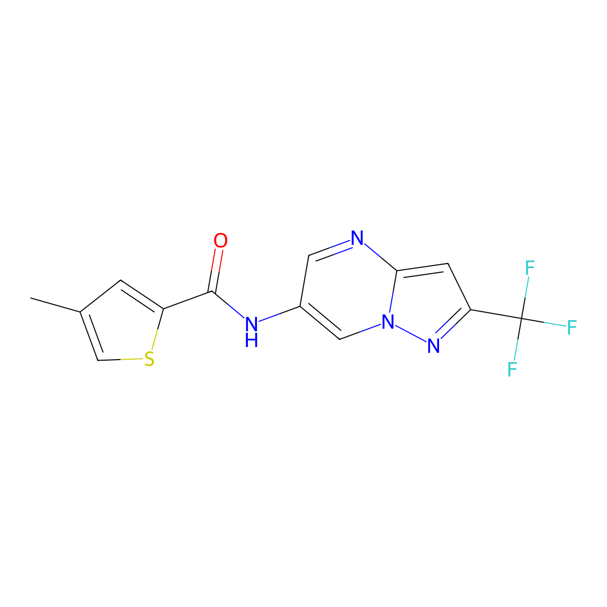 4-methyl-N-[2-(trifluoromethyl)pyrazolo[1,5-a]pyrimidin-6-yl]thiophene-2-carboxamide molecular structure, CAS 2034583-60-1