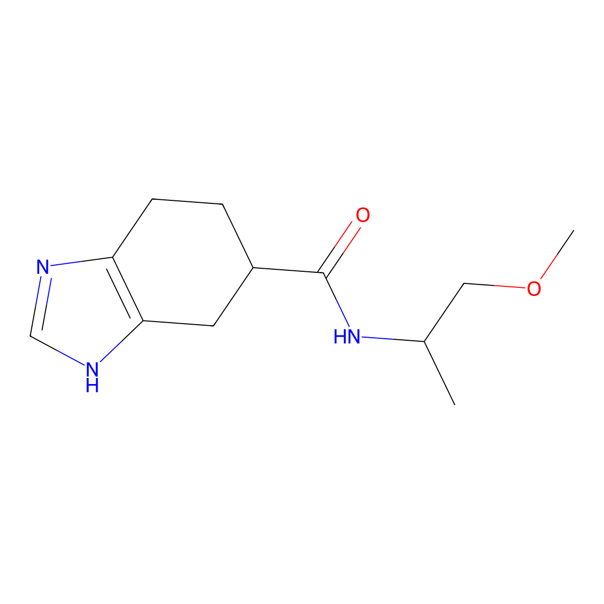 N-(1-methoxypropan-2-yl)-4,5,6,7-tetrahydro-1H-benzo[d]imidazole-5-carboxamide molecular structure, CAS 2034583-72-5