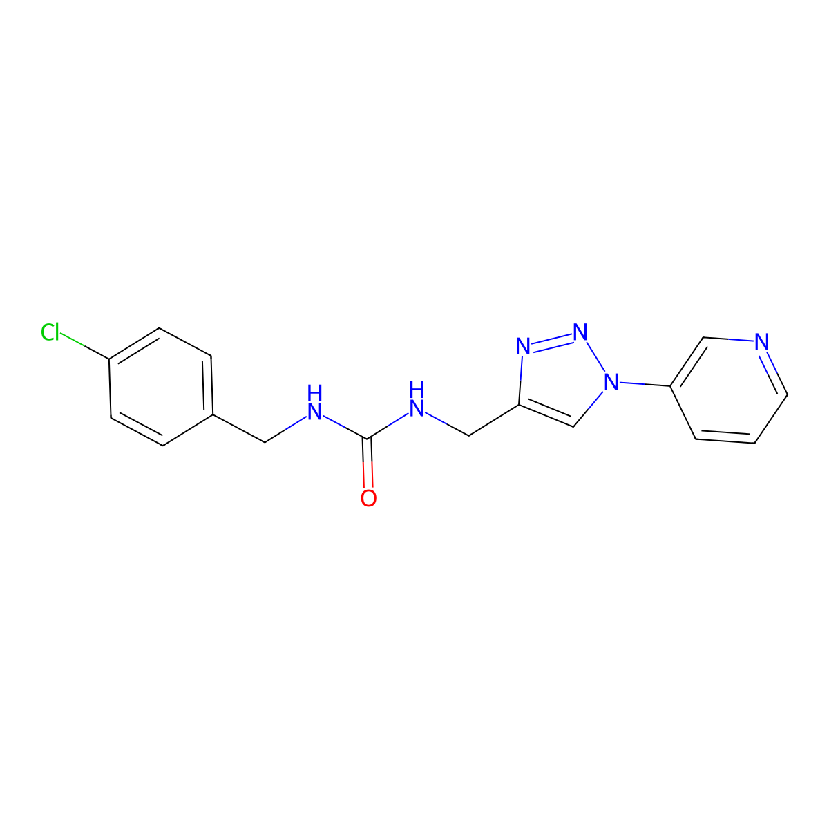 1-(4-chlorobenzyl)-3-((1-(pyridin-3-yl)-1H-1,2,3-triazol-4-yl)methyl)urea molecular structure, CAS 2034583-75-8