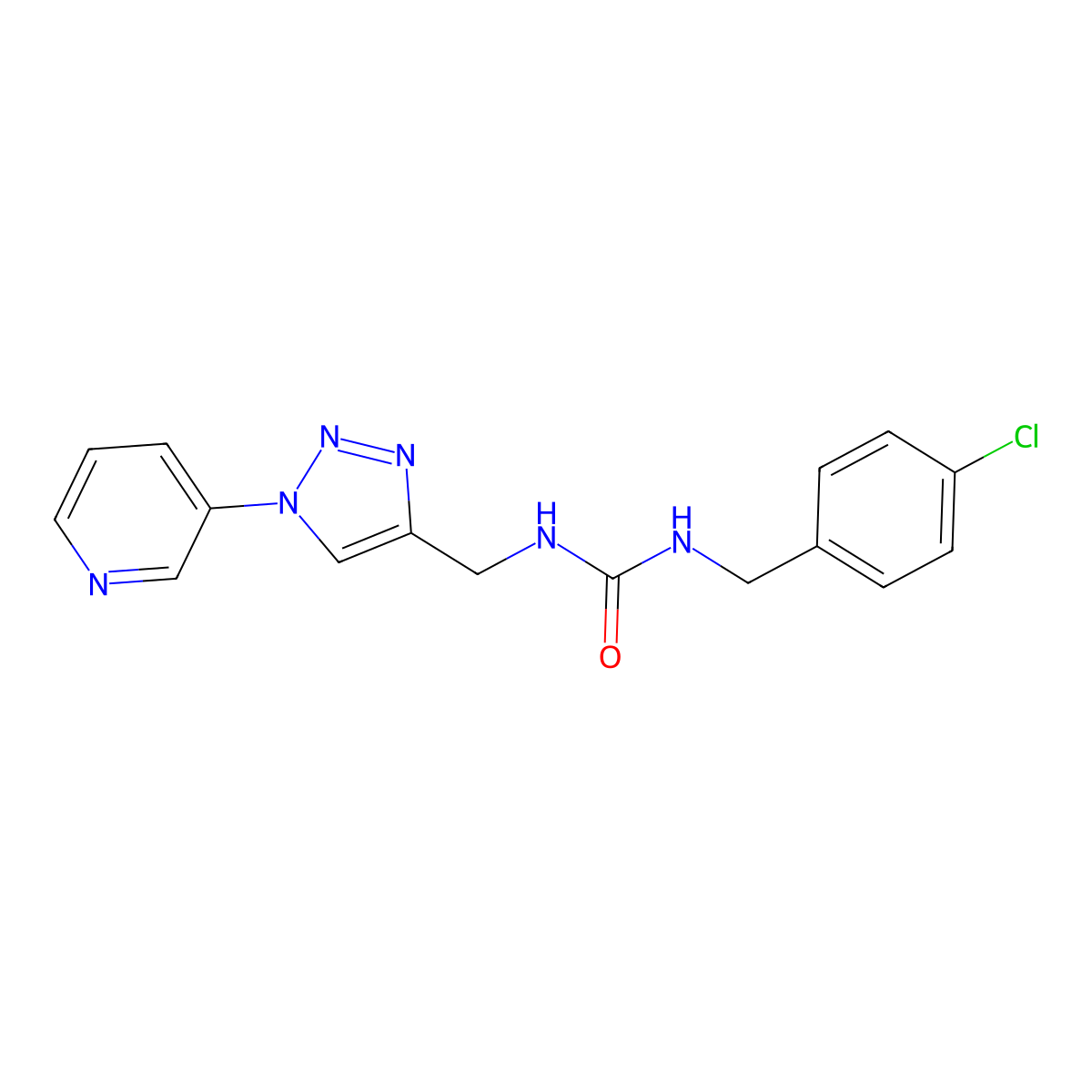 1-(4-chlorobenzyl)-3-((1-(pyridin-3-yl)-1H-1,2,3-triazol-4-yl)methyl)urea molecular structure, CAS 2034583-75-8