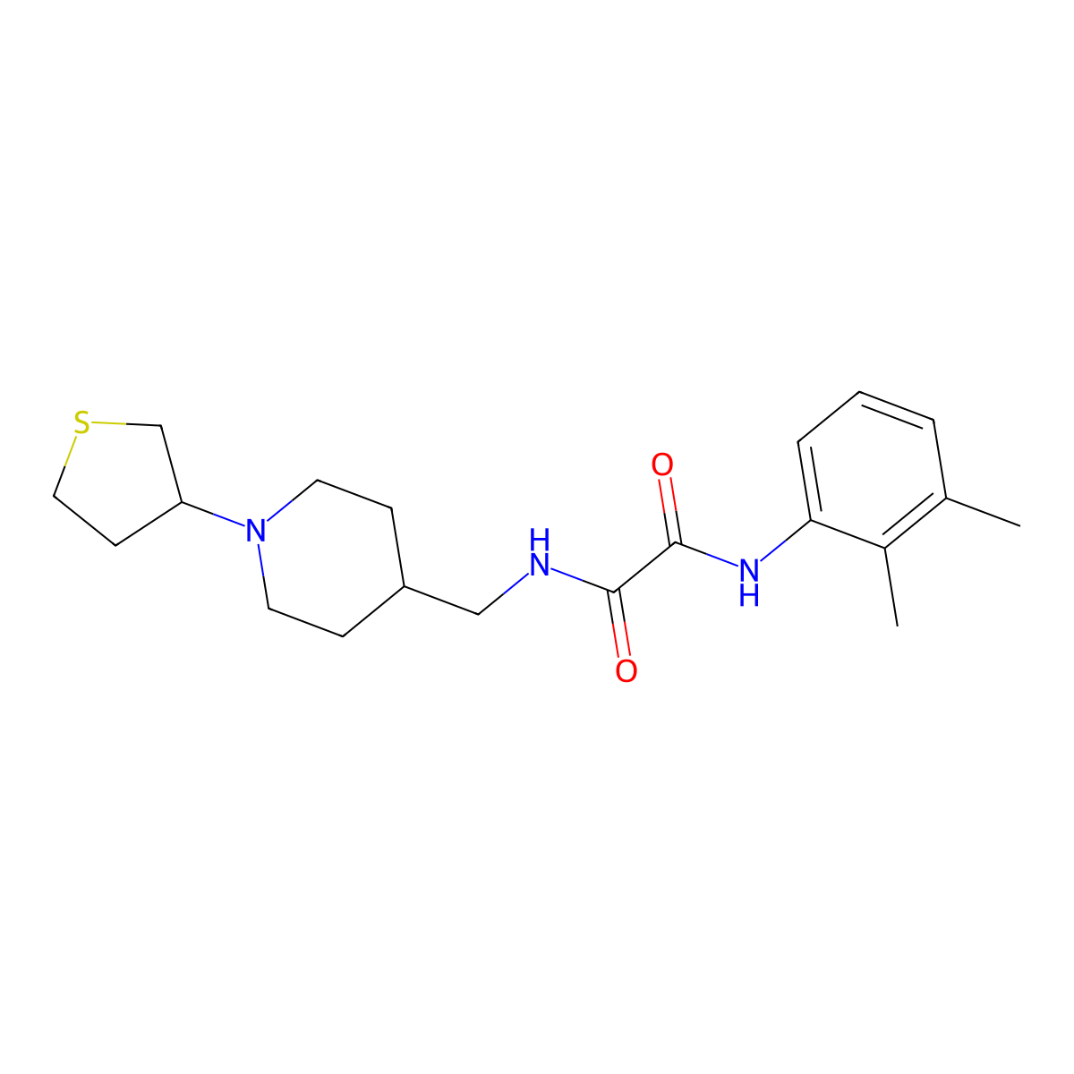 N1-(2,3-dimethylphenyl)-N2-((1-(tetrahydrothiophen-3-yl)piperidin-4-yl)methyl)oxalamide molecular structure, CAS 2034583-78-1