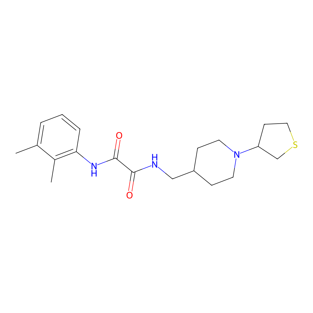 N1-(2,3-dimethylphenyl)-N2-((1-(tetrahydrothiophen-3-yl)piperidin-4-yl)methyl)oxalamide molecular structure, CAS 2034583-78-1