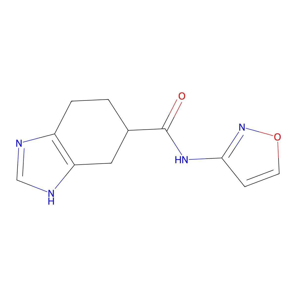 N-(isoxazol-3-yl)-4,5,6,7-tetrahydro-1H-benzo[d]imidazole-5-carboxamide molecular structure, CAS 2034583-80-5