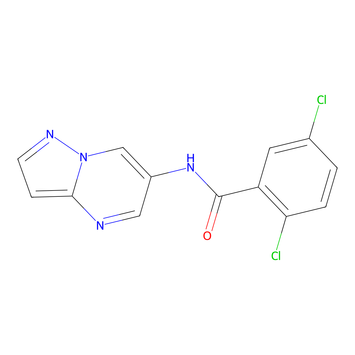 2,5-dichloro-N-(pyrazolo[1,5-a]pyrimidin-6-yl)benzamide molecular structure, CAS 2034583-84-9