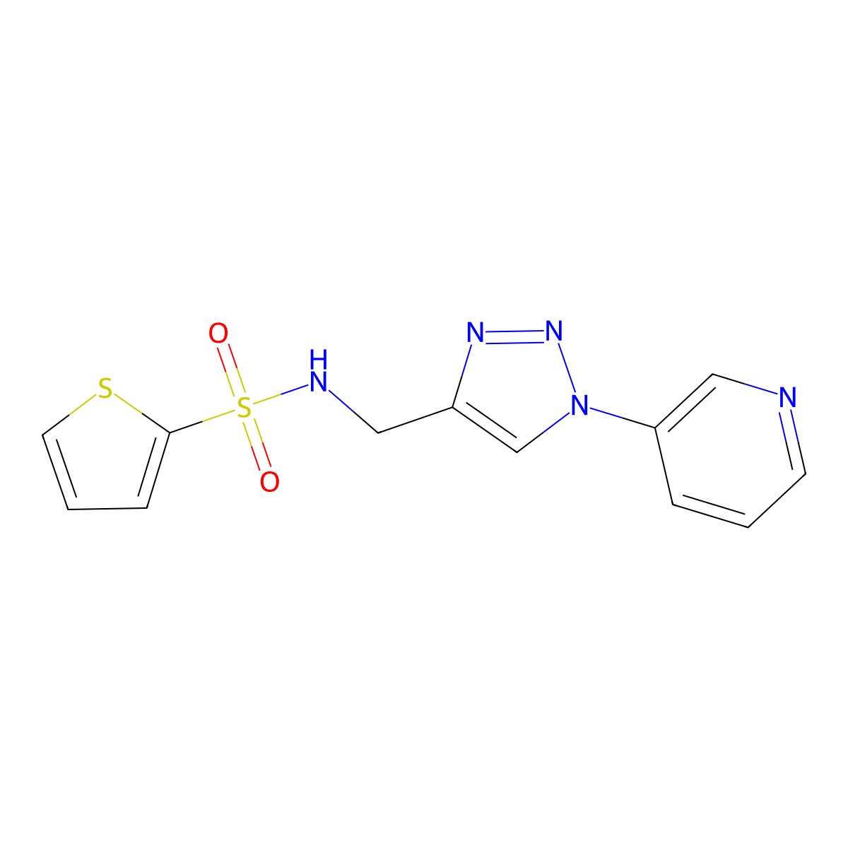 N-{[1-(pyridin-3-yl)-1H-1,2,3-triazol-4-yl]methyl}thiophene-2-sulfonamide molecular structure, CAS 2034583-88-3
