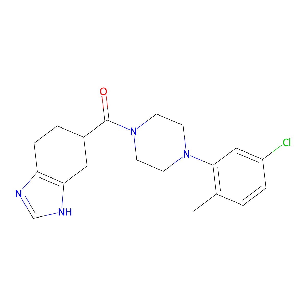 (4-(5-chloro-2-methylphenyl)piperazin-1-yl)(4,5,6,7-tetrahydro-1H-benzo[d]imidazol-5-yl)methanone molecular structure, CAS 2034583-93-0