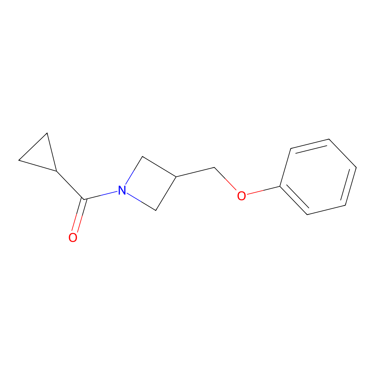 Cyclopropyl(3-(phenoxymethyl)azetidin-1-yl)methanone molecular structure, CAS 2034583-98-5