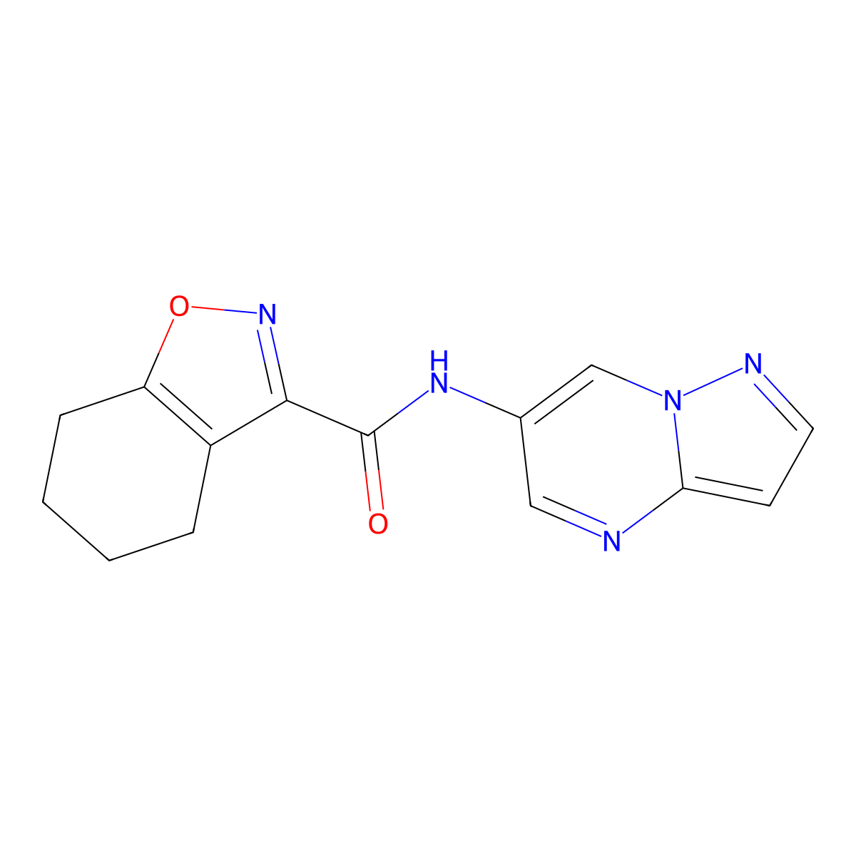 N-(pyrazolo[1,5-a]pyrimidin-6-yl)-4,5,6,7-tetrahydrobenzo[d]isoxazole-3-carboxamide molecular structure, CAS 2034584-15-9