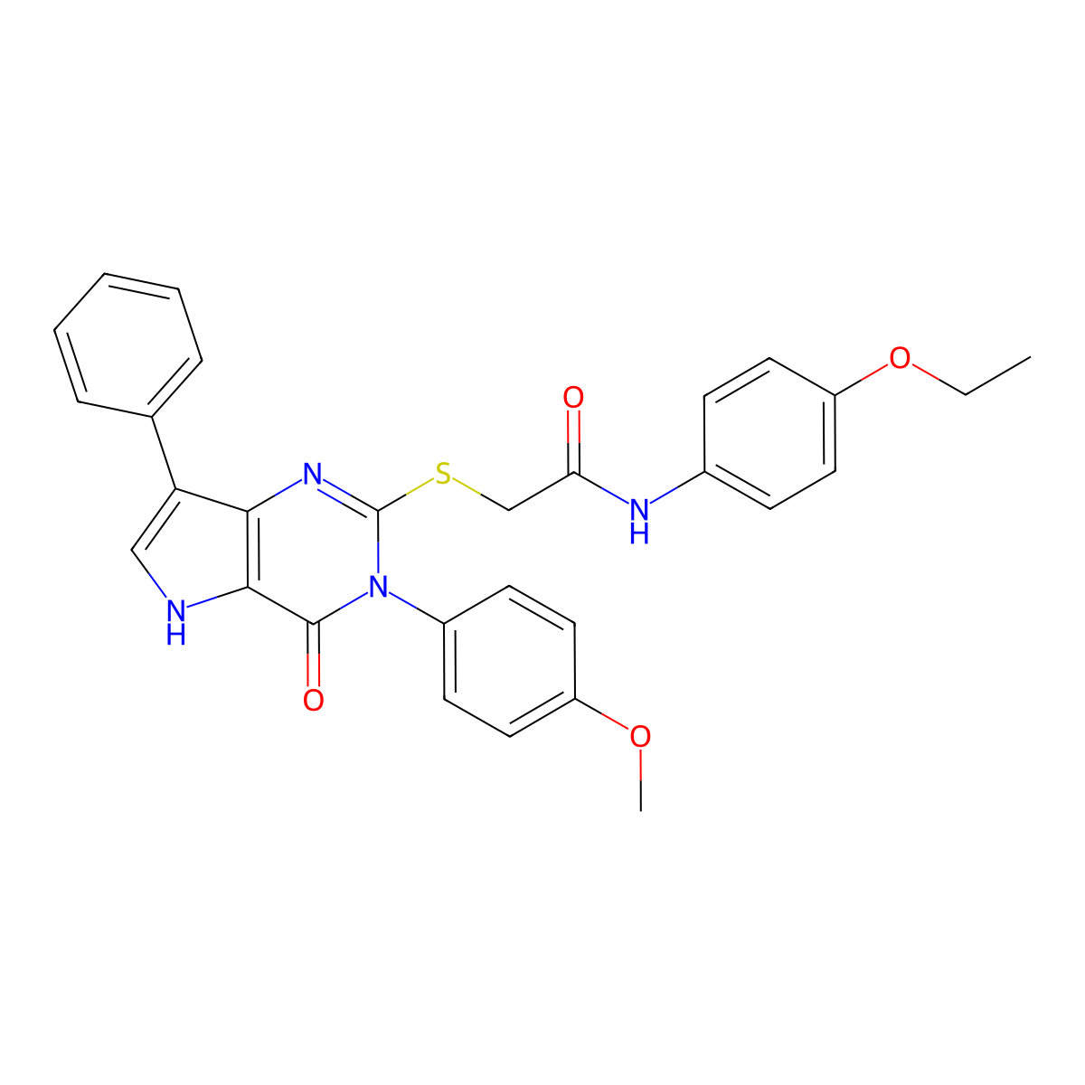 N-(4-ethoxyphenyl)-2-((3-(4-methoxyphenyl)-4-oxo-7-phenyl-4,5-dihydro-3H-pyrrolo[3,2-d]pyrimidin-2-yl)thio)acetamide molecular structure, CAS 2034584-19-3