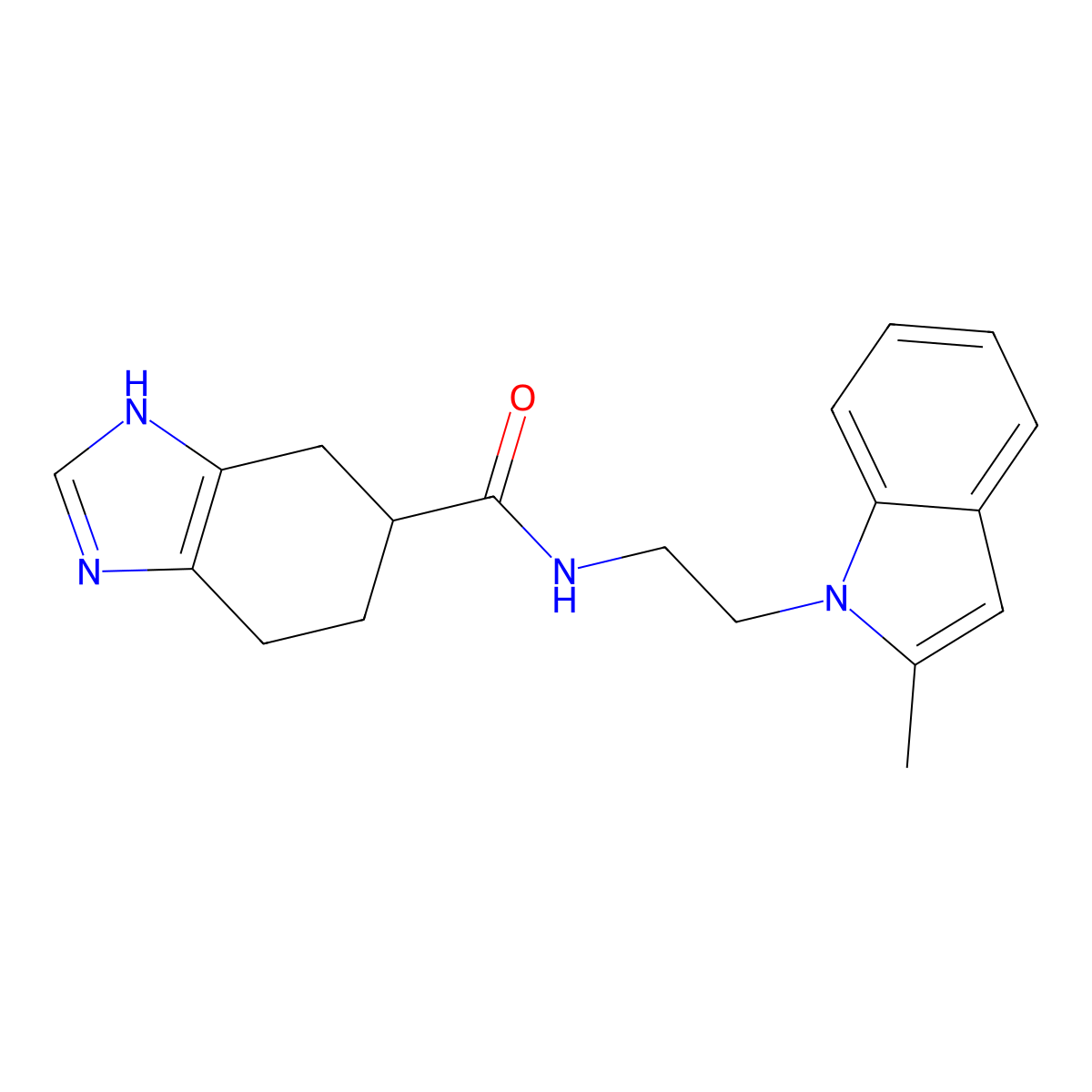 N-(2-(2-methyl-1H-indol-1-yl)ethyl)-4,5,6,7-tetrahydro-1H-benzo[d]imidazole-5-carboxamide molecular structure, CAS 2034584-41-1