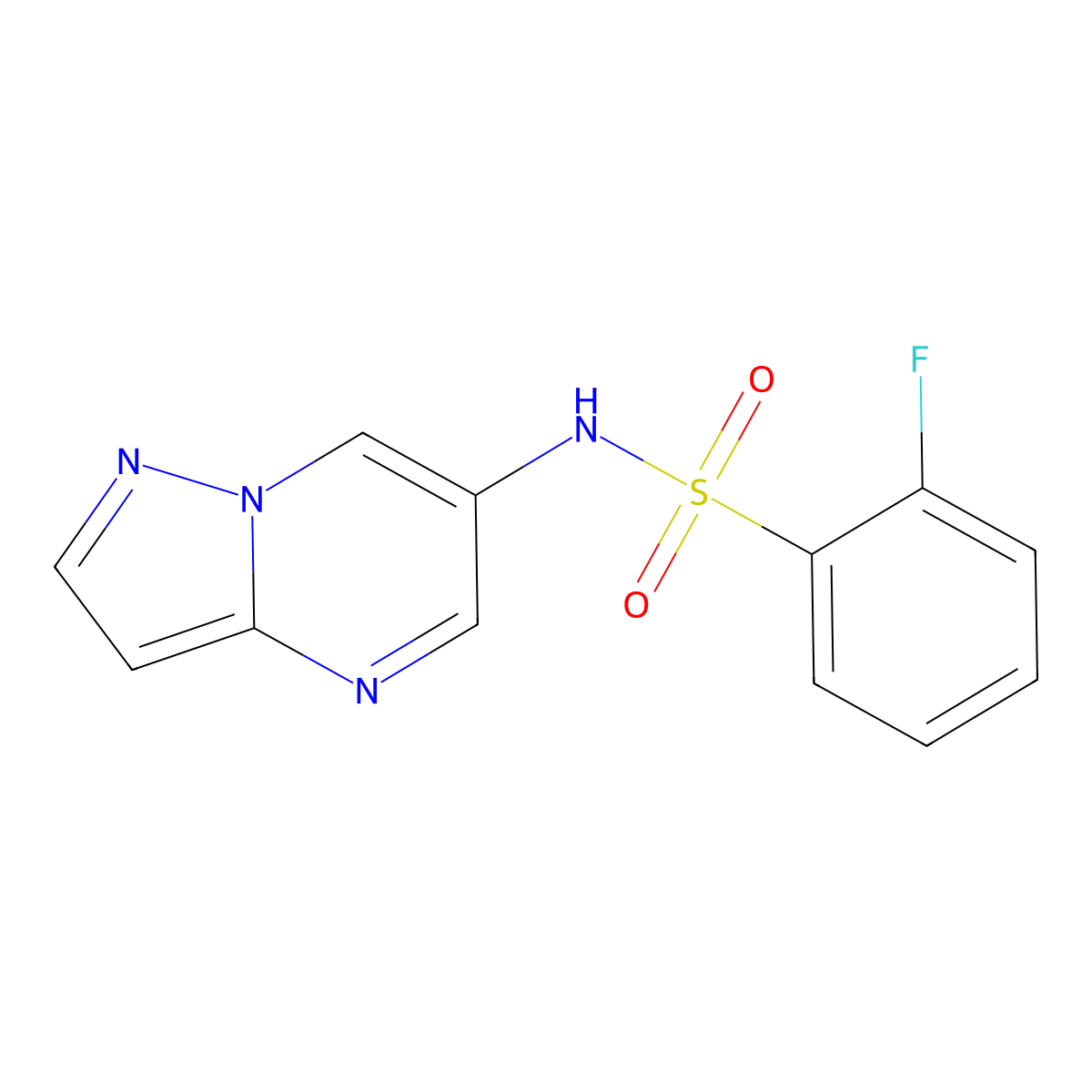 2-fluoro-N-(pyrazolo[1,5-a]pyrimidin-6-yl)benzenesulfonamide molecular structure, CAS 2034584-49-9