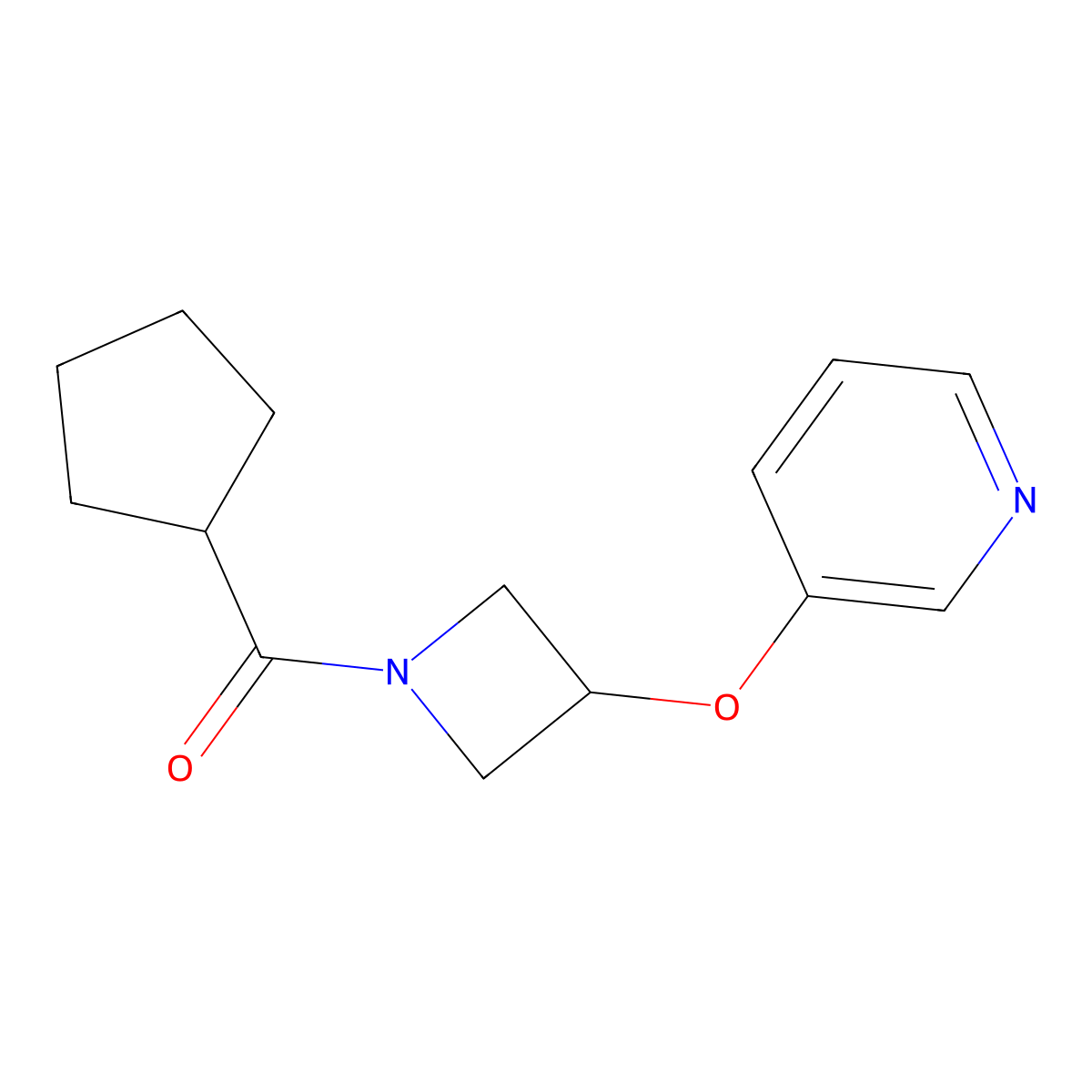 Cyclopentyl(3-(pyridin-3-yloxy)azetidin-1-yl)methanone molecular structure, CAS 2034584-68-2