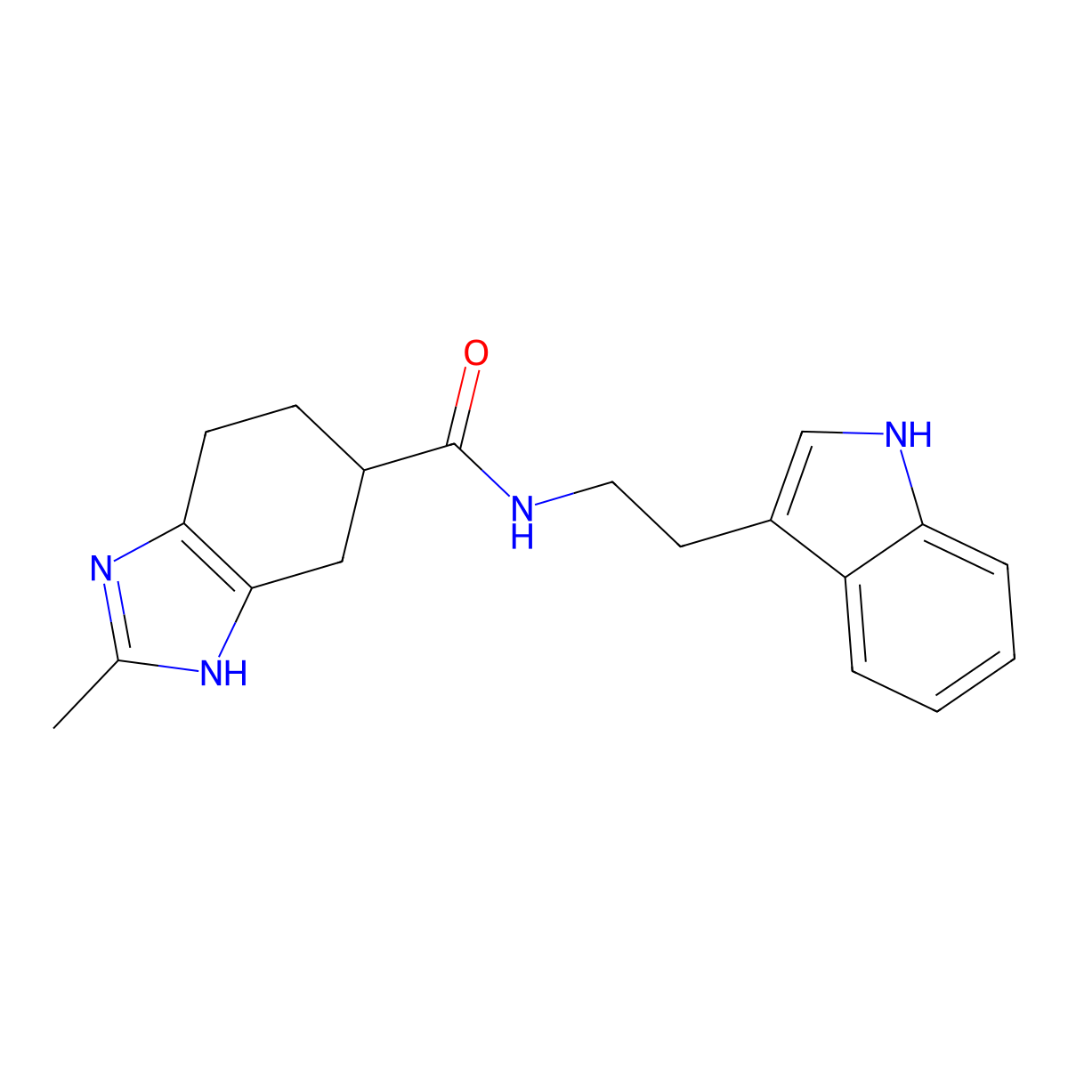 N-(2-(1H-indol-3-yl)ethyl)-2-methyl-4,5,6,7-tetrahydro-1H-benzo[d]imidazole-5-carboxamide molecular structure, CAS 2034584-74-0