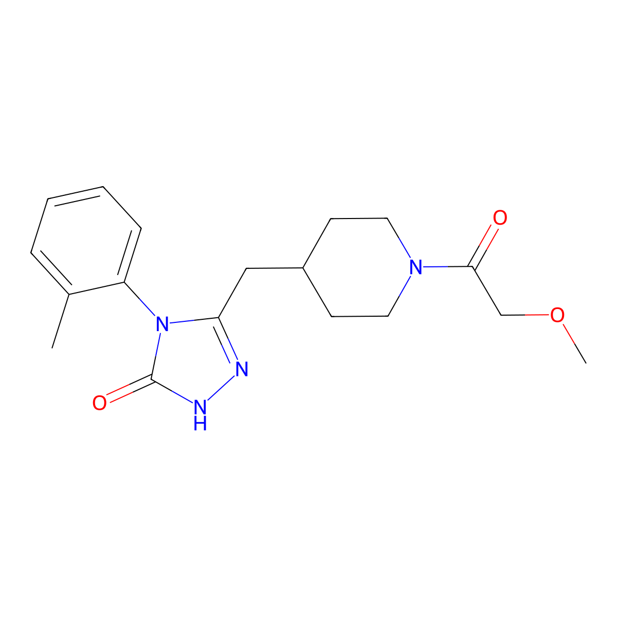 3-((1-(2-methoxyacetyl)piperidin-4-yl)methyl)-4-(o-tolyl)-1H-1,2,4-triazol-5(4H)-one molecular structure, CAS 2034584-81-9