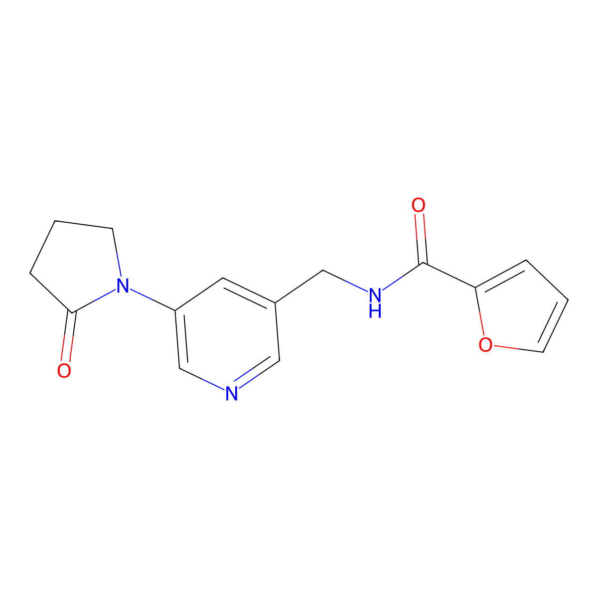 N-{[5-(2-oxopyrrolidin-1-yl)pyridin-3-yl]methyl}furan-2-carboxamide molecular structure, CAS 2034584-90-0