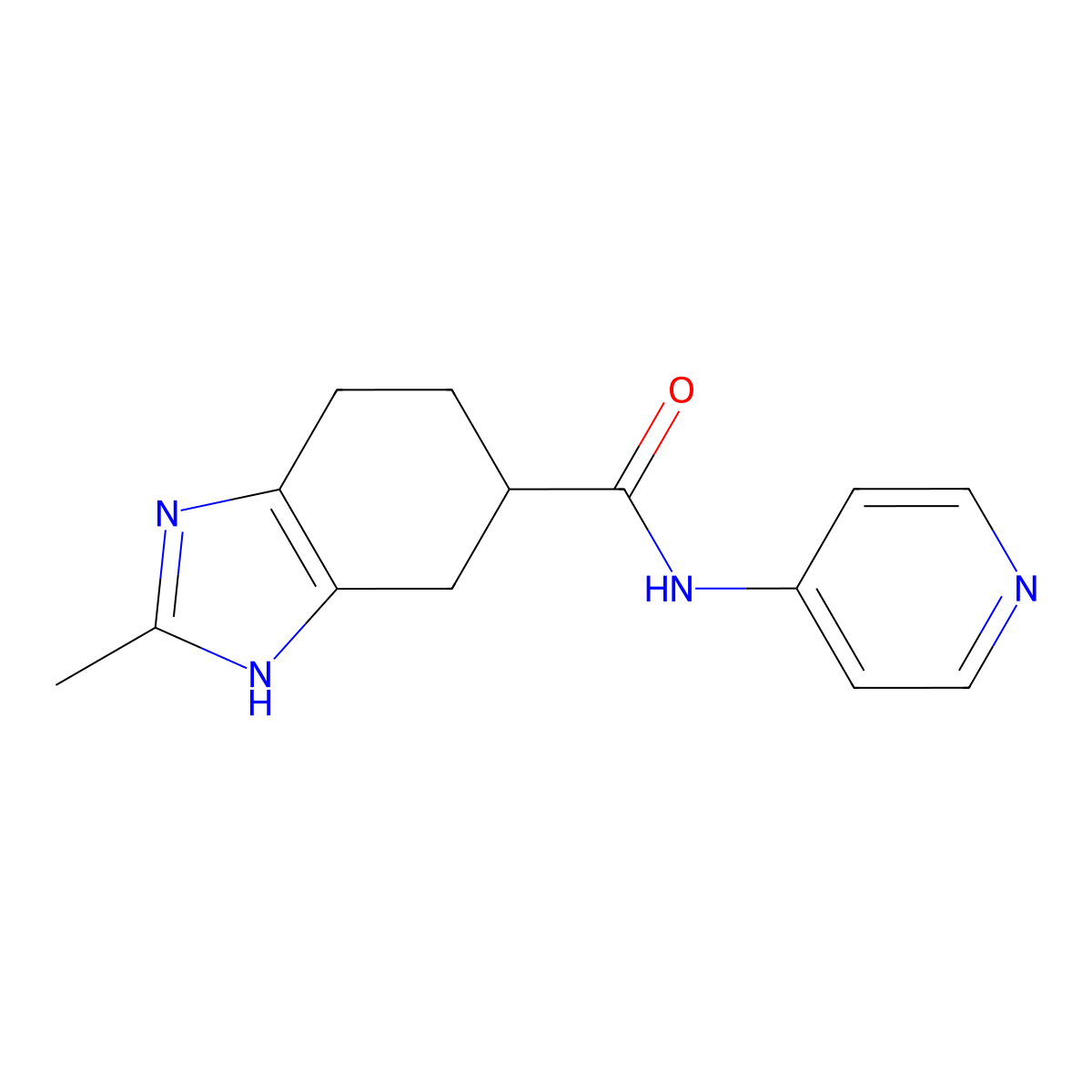 2-methyl-N-(pyridin-4-yl)-4,5,6,7-tetrahydro-1H-benzo[d]imidazole-5-carboxamide molecular structure, CAS 2034584-92-2