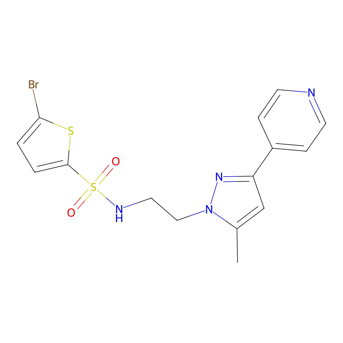 5-bromo-N-{2-[5-methyl-3-(pyridin-4-yl)-1H-pyrazol-1-yl]ethyl}thiophene-2-sulfonamide molecular structure, CAS 2034584-97-7