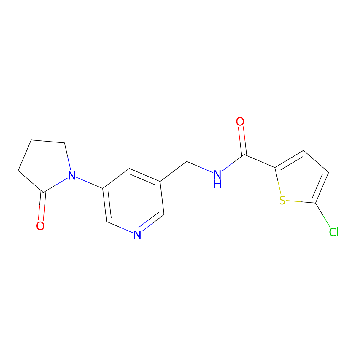 5-chloro-N-{[5-(2-oxopyrrolidin-1-yl)pyridin-3-yl]methyl}thiophene-2-carboxamide molecular structure, CAS 2034585-17-4