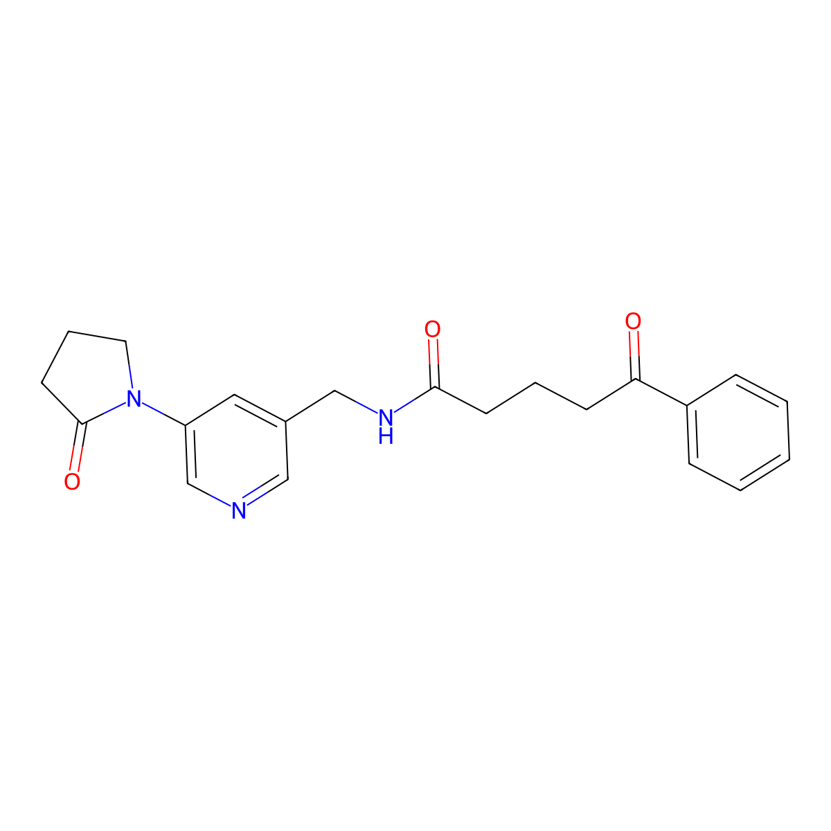 5-oxo-N-{[5-(2-oxopyrrolidin-1-yl)pyridin-3-yl]methyl}-5-phenylpentanamide molecular structure, CAS 2034585-30-1