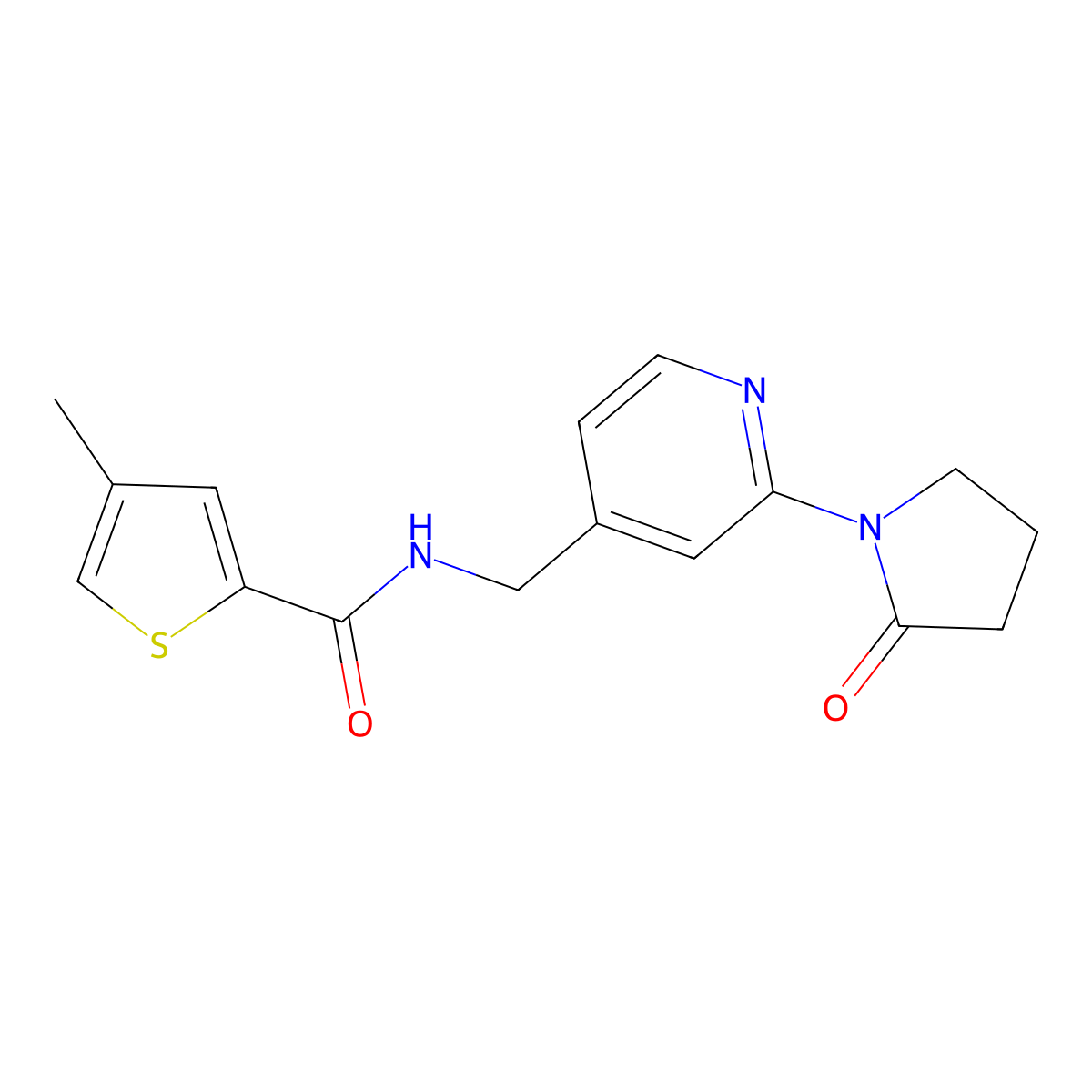 4-methyl-N-((2-(2-oxopyrrolidin-1-yl)pyridin-4-yl)methyl)thiophene-2-carboxamide molecular structure, CAS 2034585-58-3