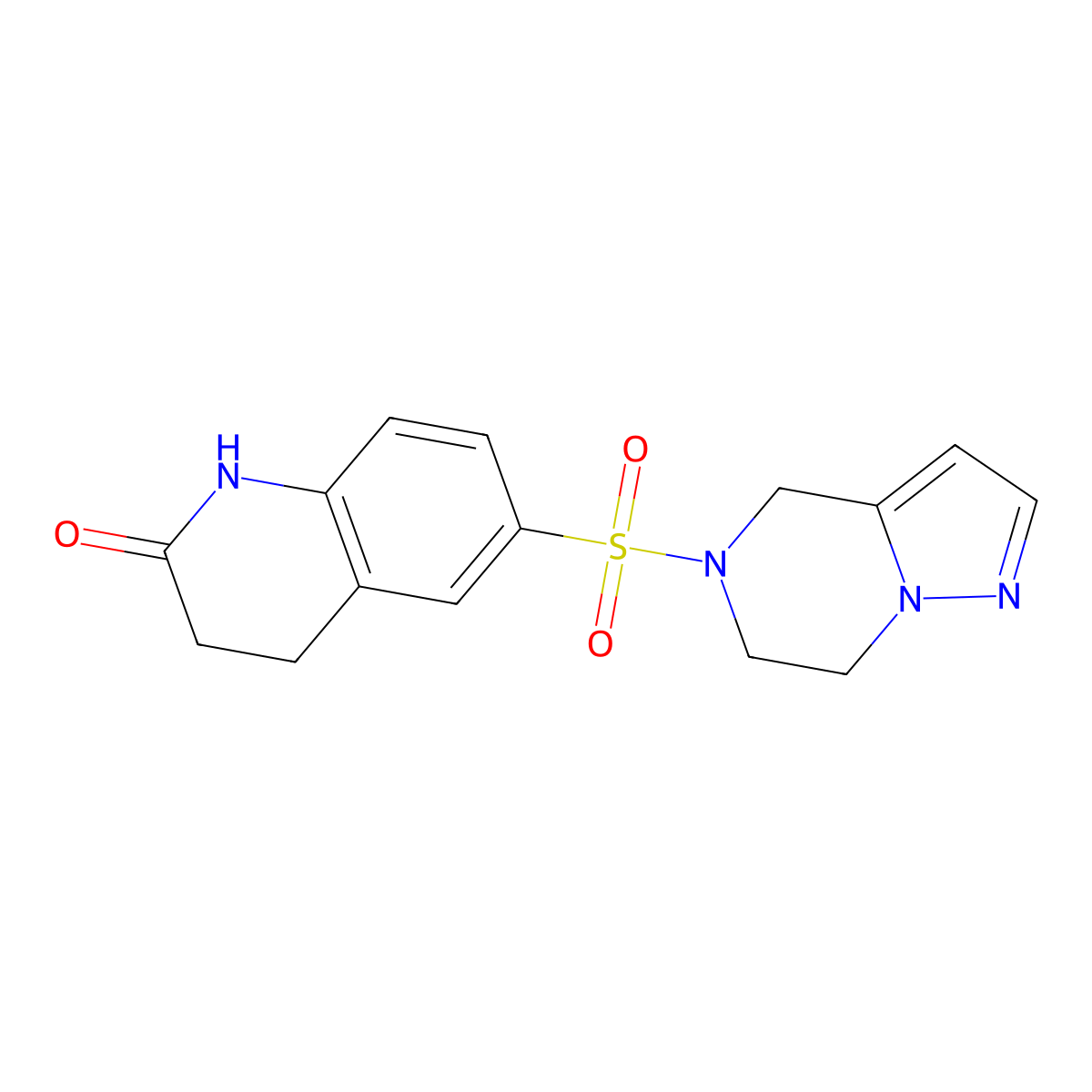 6-((6,7-dihydropyrazolo[1,5-a]pyrazin-5(4H)-yl)sulfonyl)-3,4-dihydroquinolin-2(1H)-one molecular structure, CAS 2034585-64-1