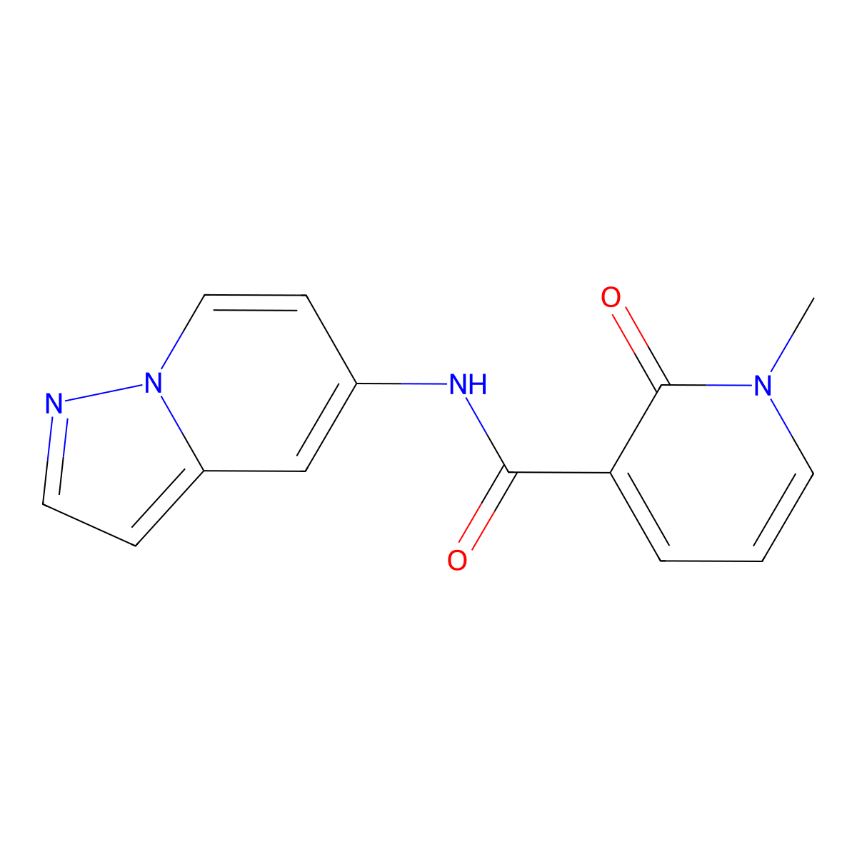 1-methyl-2-oxo-N-{pyrazolo[1,5-a]pyridin-5-yl}-1,2-dihydropyridine-3-carboxamide molecular structure, CAS 2034585-71-0