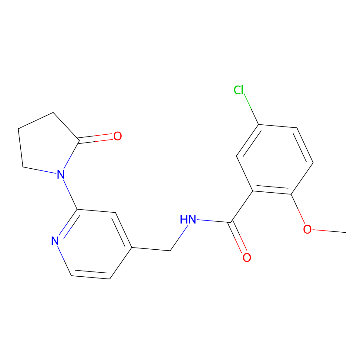 5-chloro-2-methoxy-N-{[2-(2-oxopyrrolidin-1-yl)pyridin-4-yl]methyl}benzamide molecular structure, CAS 2034585-81-2