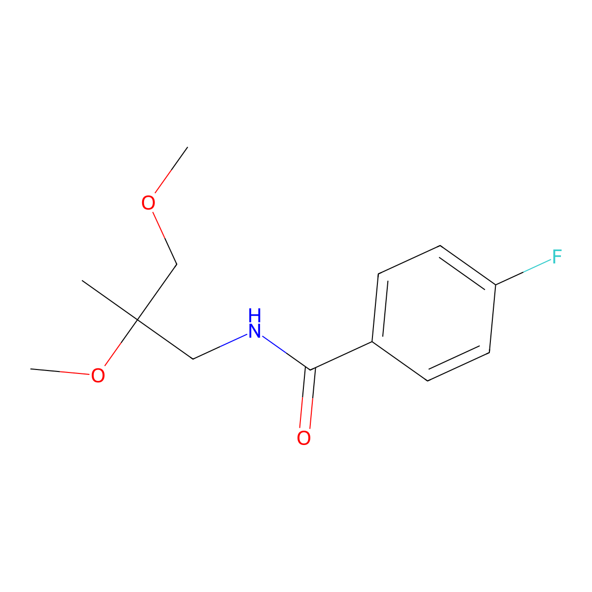 N-(2,3-dimethoxy-2-methylpropyl)-4-fluorobenzamide molecular structure, CAS 2034585-82-3
