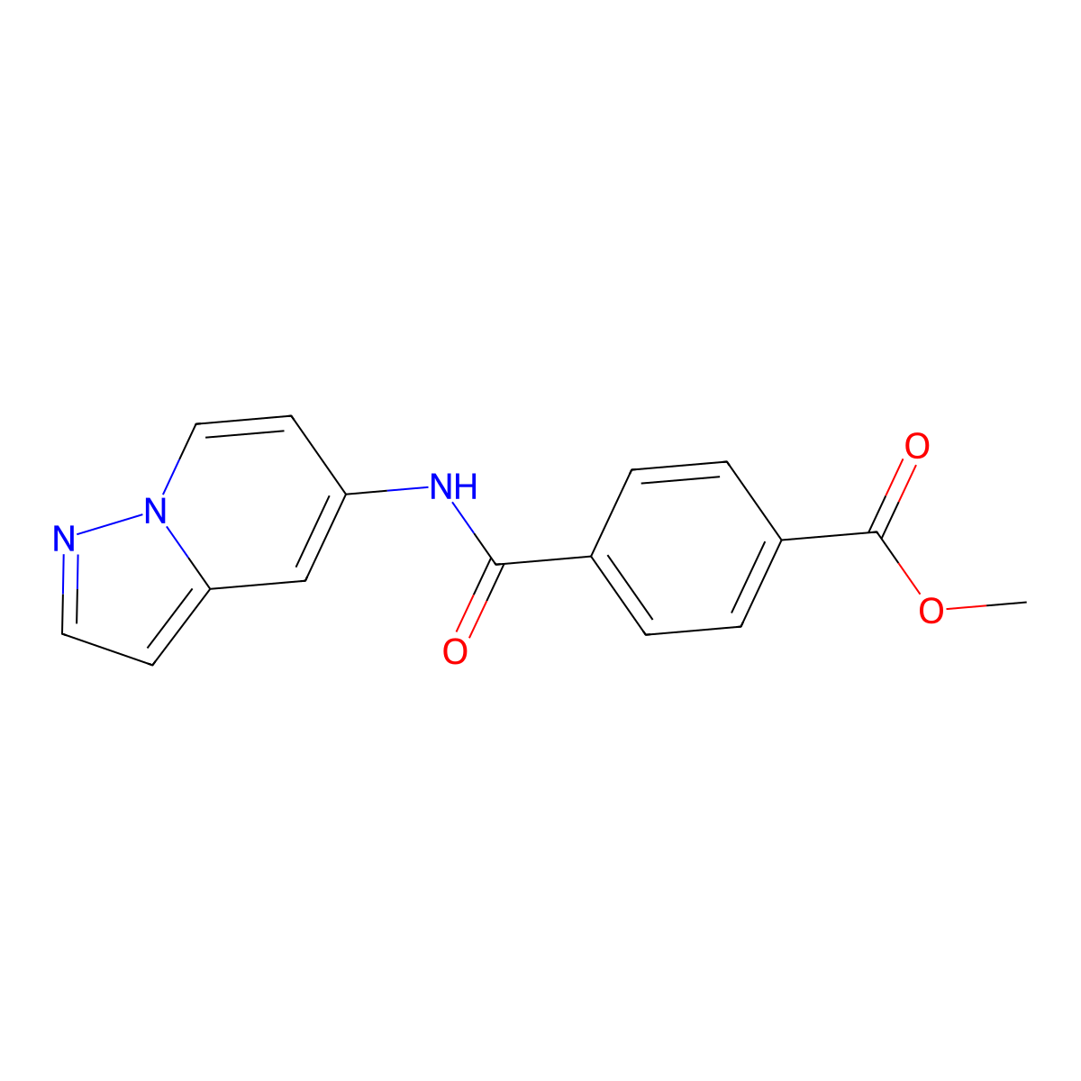Methyl 4-(pyrazolo[1,5-a]pyridin-5-ylcarbamoyl)benzoate molecular structure, CAS 2034585-84-5