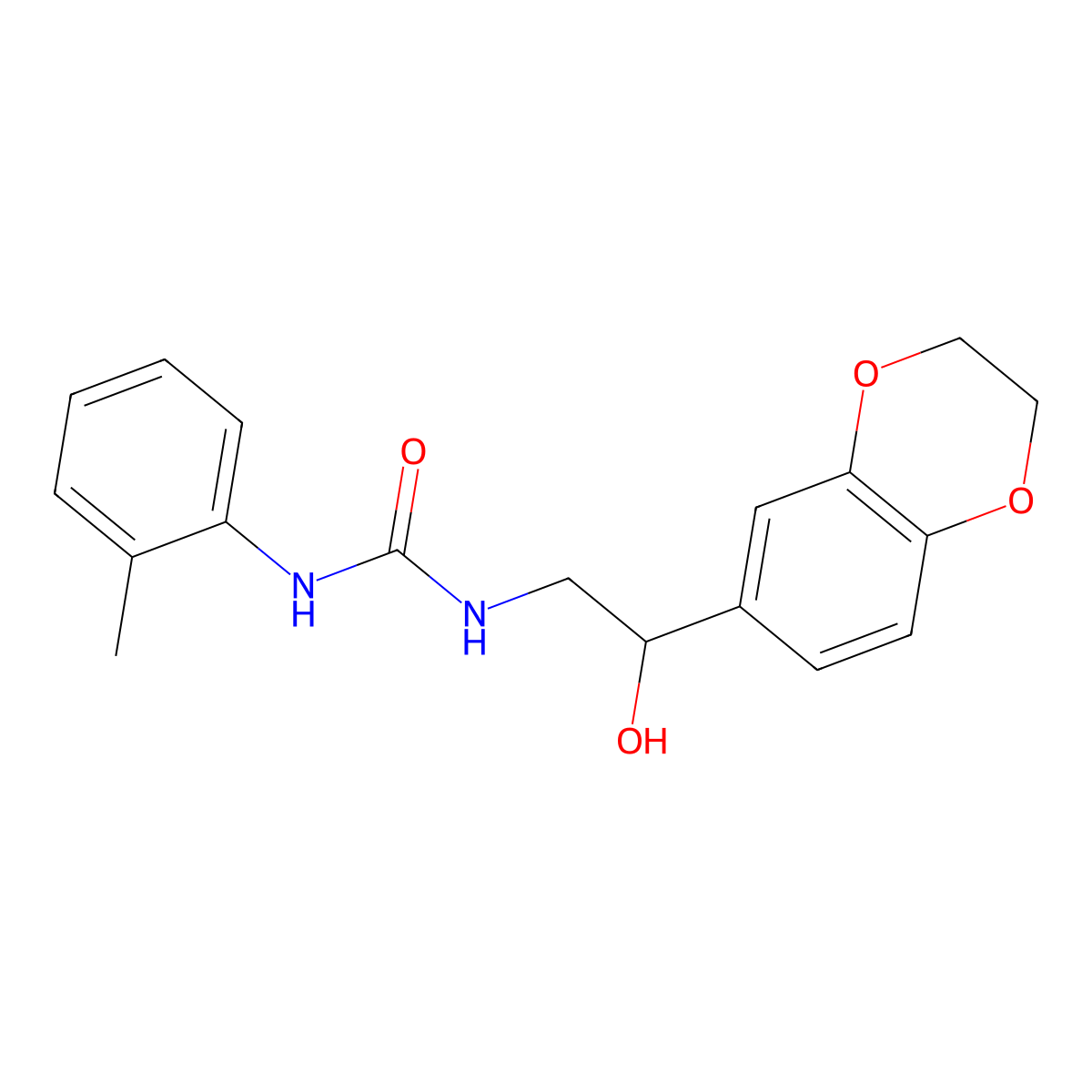 1-(2-(2,3-Dihydrobenzo[b][1,4]dioxin-6-yl)-2-hydroxyethyl)-3-(o-tolyl)urea molecular structure, CAS 2034585-89-0