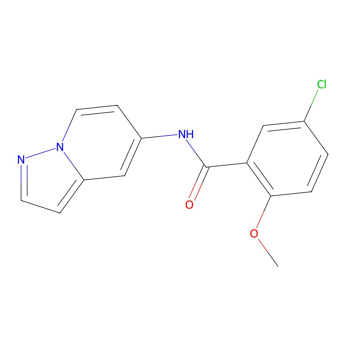 5-chloro-2-methoxy-N-{pyrazolo[1,5-a]pyridin-5-yl}benzamide molecular structure, CAS 2034586-11-1