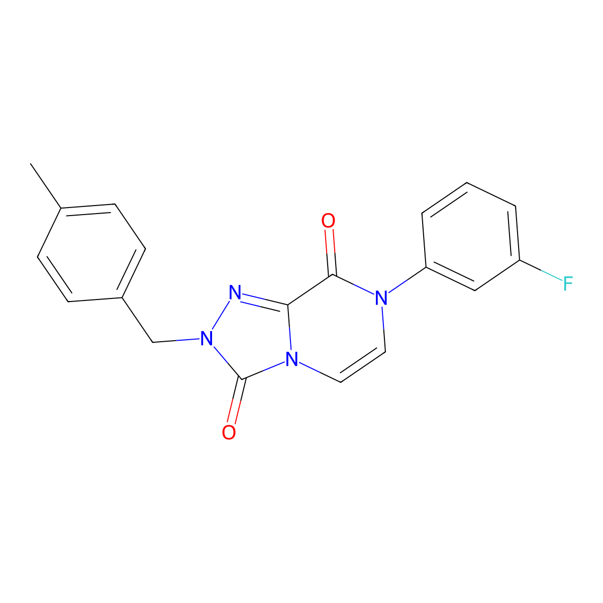 7-(3-fluorophenyl)-2-(4-methylbenzyl)-[1,2,4]triazolo[4,3-a]pyrazine-3,8(2H,7H)-dione molecular structure, CAS 2034586-33-7
