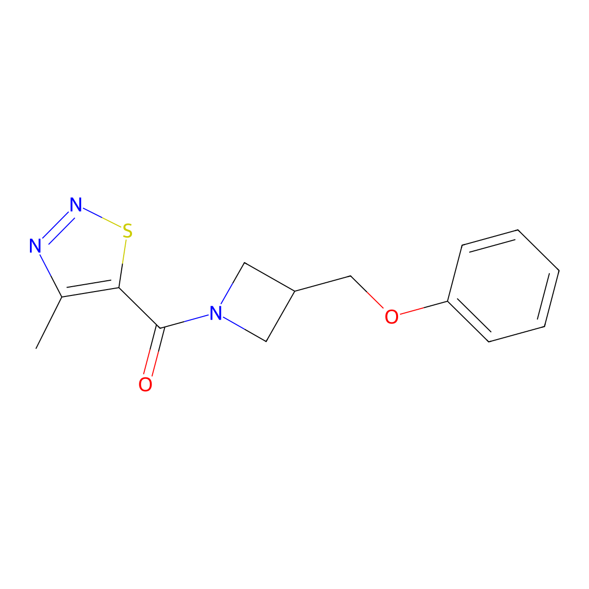 (4-Methyl-1,2,3-thiadiazol-5-yl)(3-(phenoxymethyl)azetidin-1-yl)methanone molecular structure, CAS 2034586-44-0