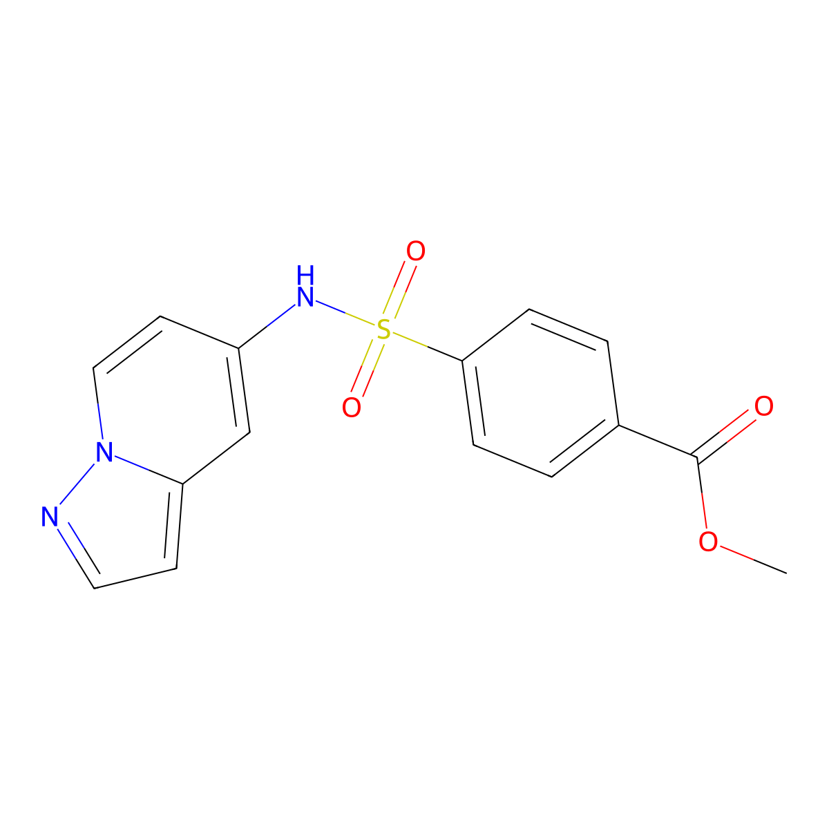 methyl 4-(N-(pyrazolo[1,5-a]pyridin-5-yl)sulfamoyl)benzoate molecular structure, CAS 2034586-48-4