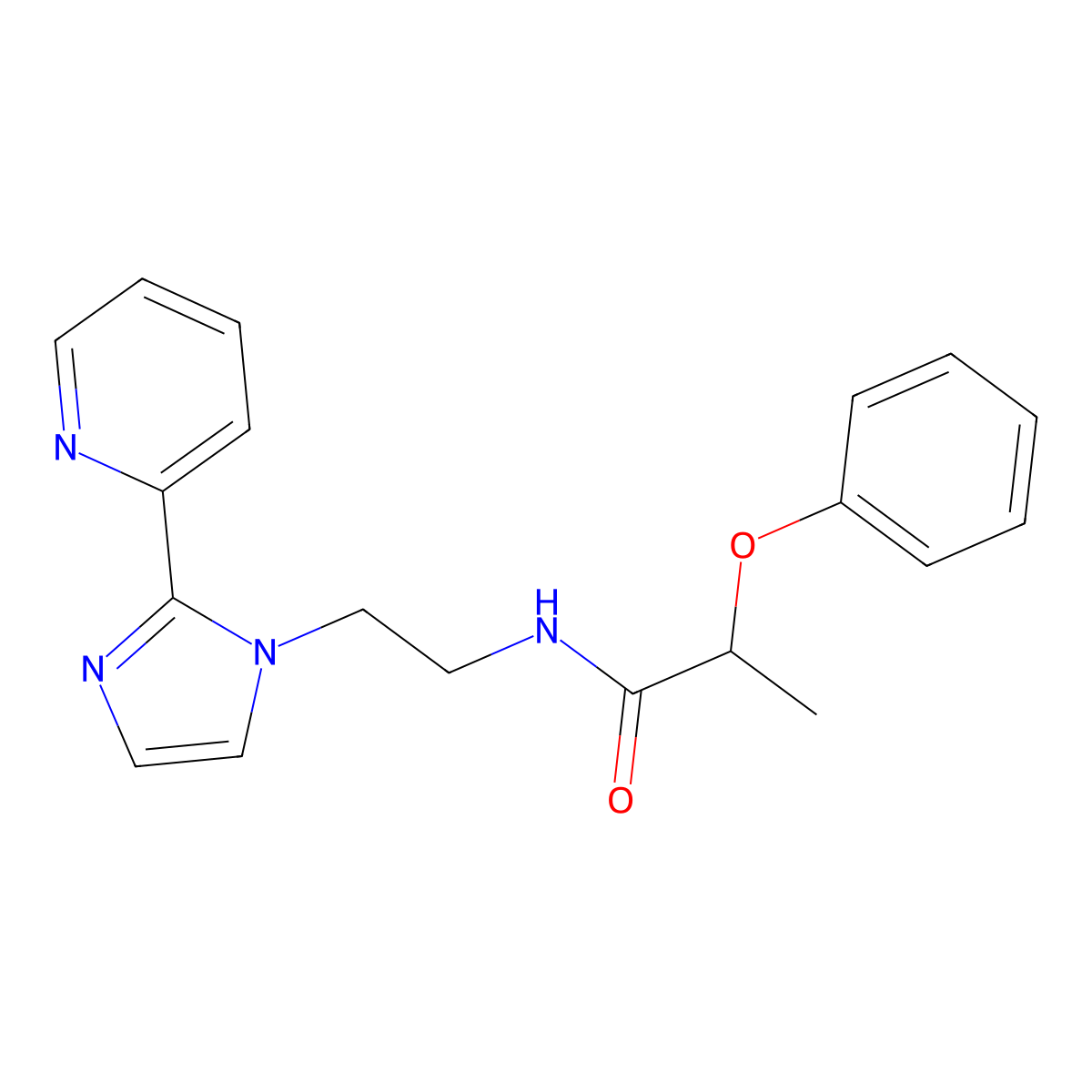2-phenoxy-N-{2-[2-(pyridin-2-yl)-1H-imidazol-1-yl]ethyl}propanamide molecular structure, CAS 2034586-56-4