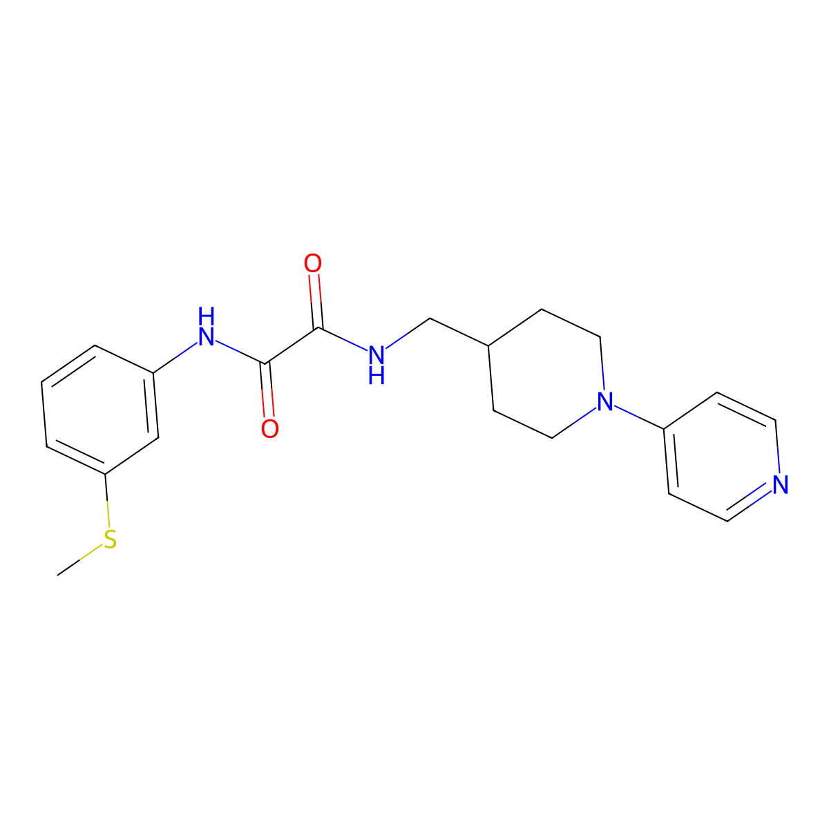 N1-(3-(methylthio)phenyl)-N2-((1-(pyridin-4-yl)piperidin-4-yl)methyl)oxalamide molecular structure, CAS 2034586-71-3