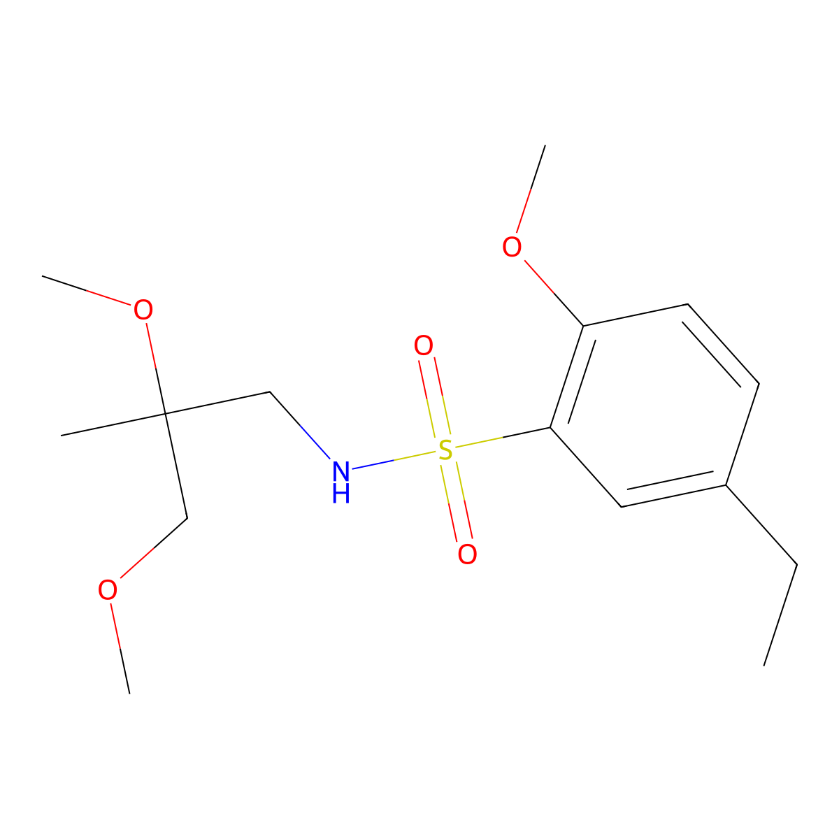 N-(2,3-dimethoxy-2-methylpropyl)-5-ethyl-2-methoxybenzene-1-sulfonamide molecular structure, CAS 2034586-72-4