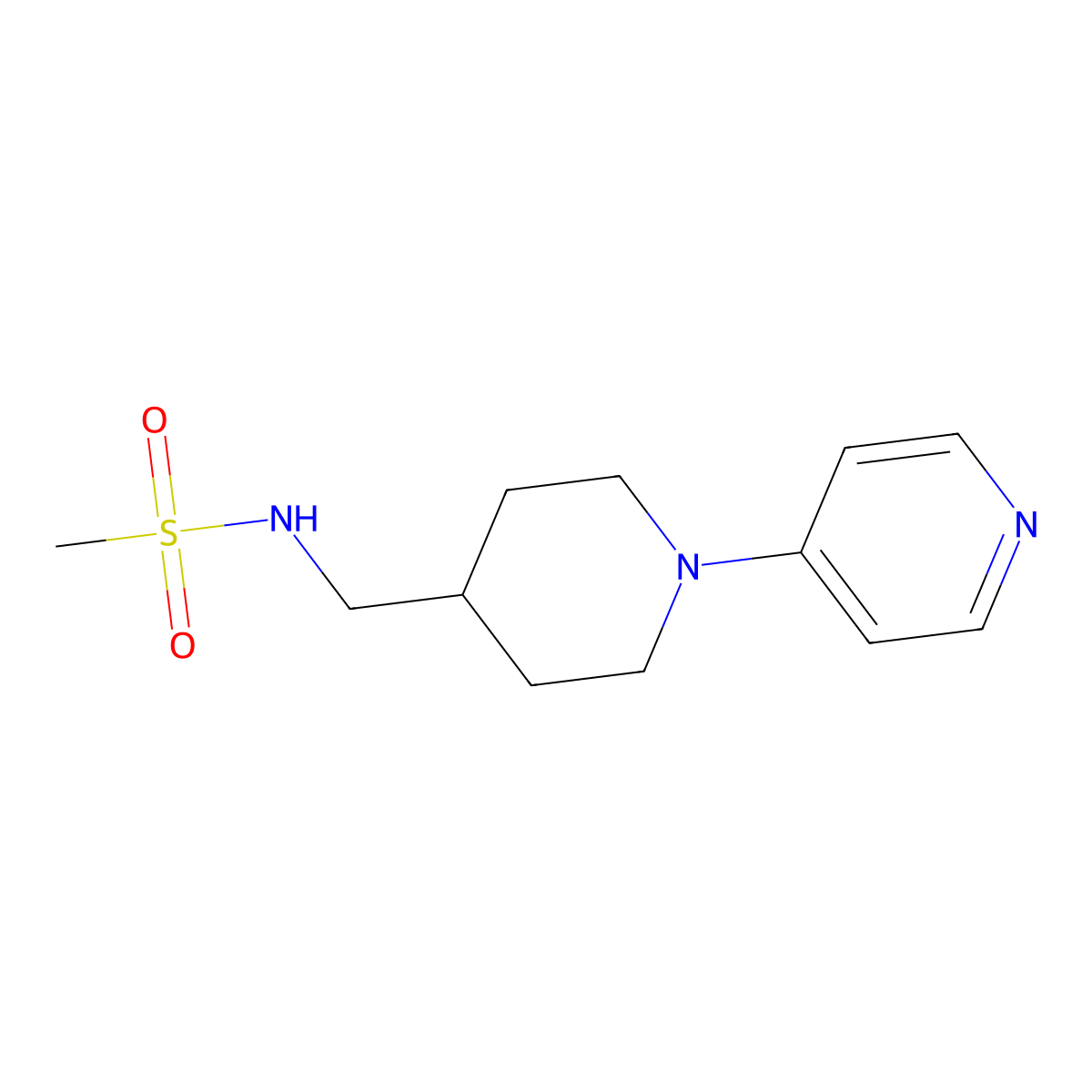N-{[1-(pyridin-4-yl)piperidin-4-yl]methyl}methanesulfonamide molecular structure, CAS 2034586-78-0
