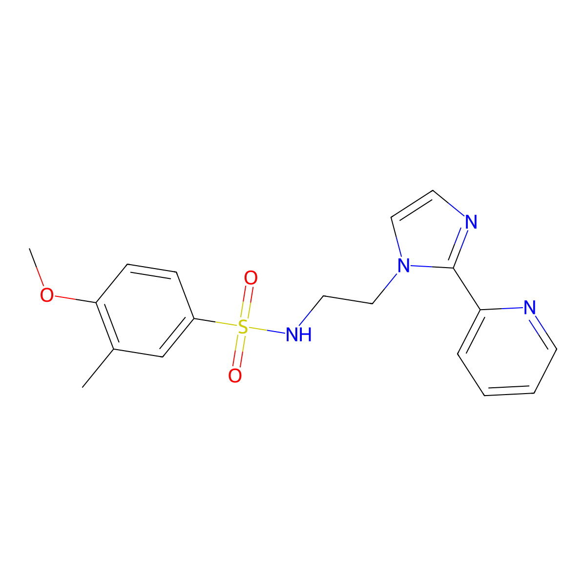 4-methoxy-3-methyl-N-(2-(2-(pyridin-2-yl)-1H-imidazol-1-yl)ethyl)benzenesulfonamide molecular structure, CAS 2034586-85-9