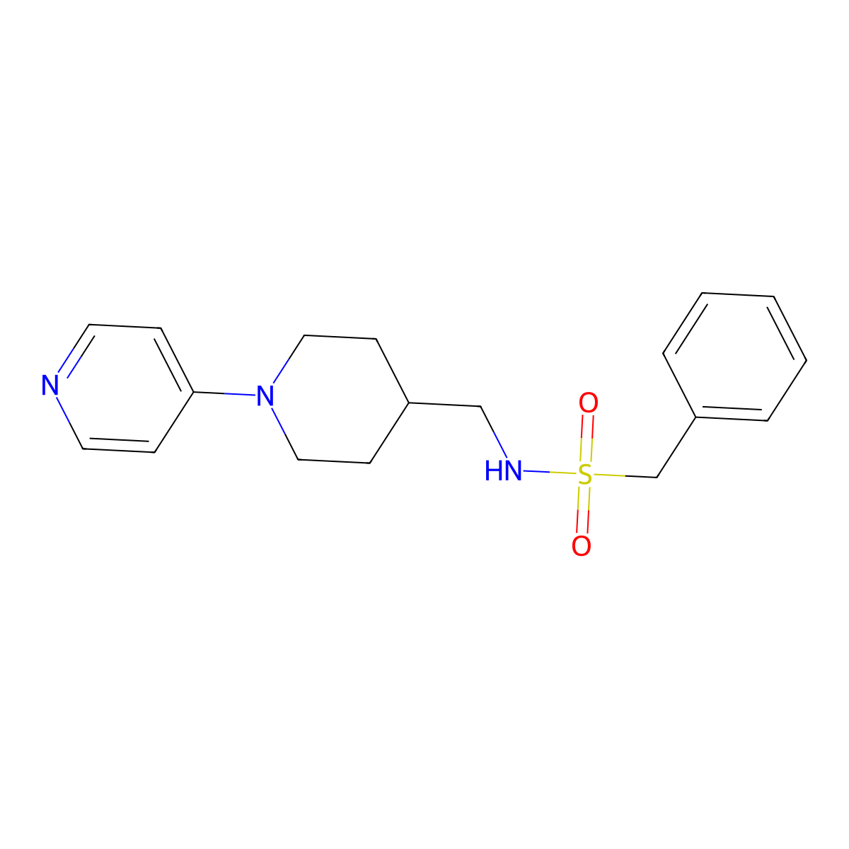 1-phenyl-N-{[1-(pyridin-4-yl)piperidin-4-yl]methyl}methanesulfonamide molecular structure, CAS 2034586-86-0