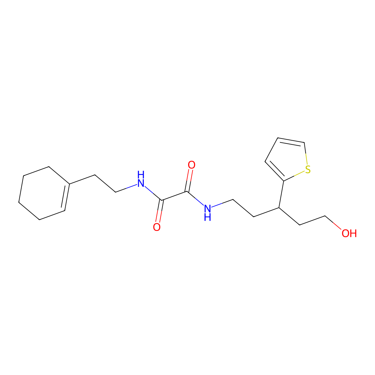 N1-(2-(cyclohex-1-en-1-yl)ethyl)-N2-(5-hydroxy-3-(thiophen-2-yl)pentyl)oxalamide molecular structure, CAS 2034586-91-7