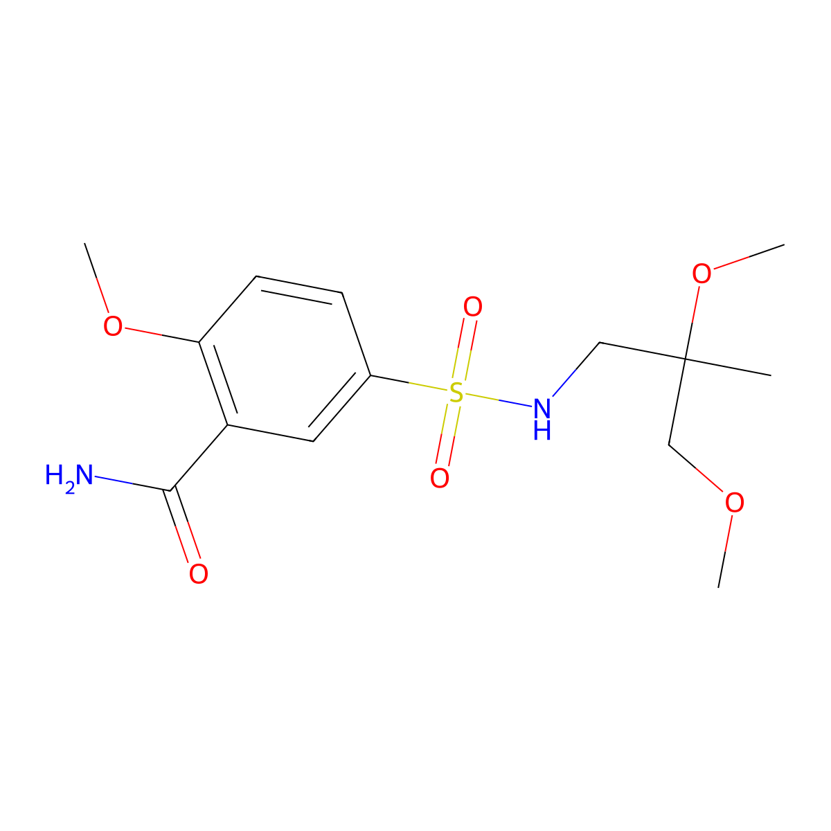 5-[(2,3-Dimethoxy-2-methylpropyl)sulfamoyl]-2-methoxybenzamide molecular structure, CAS 2034586-93-9