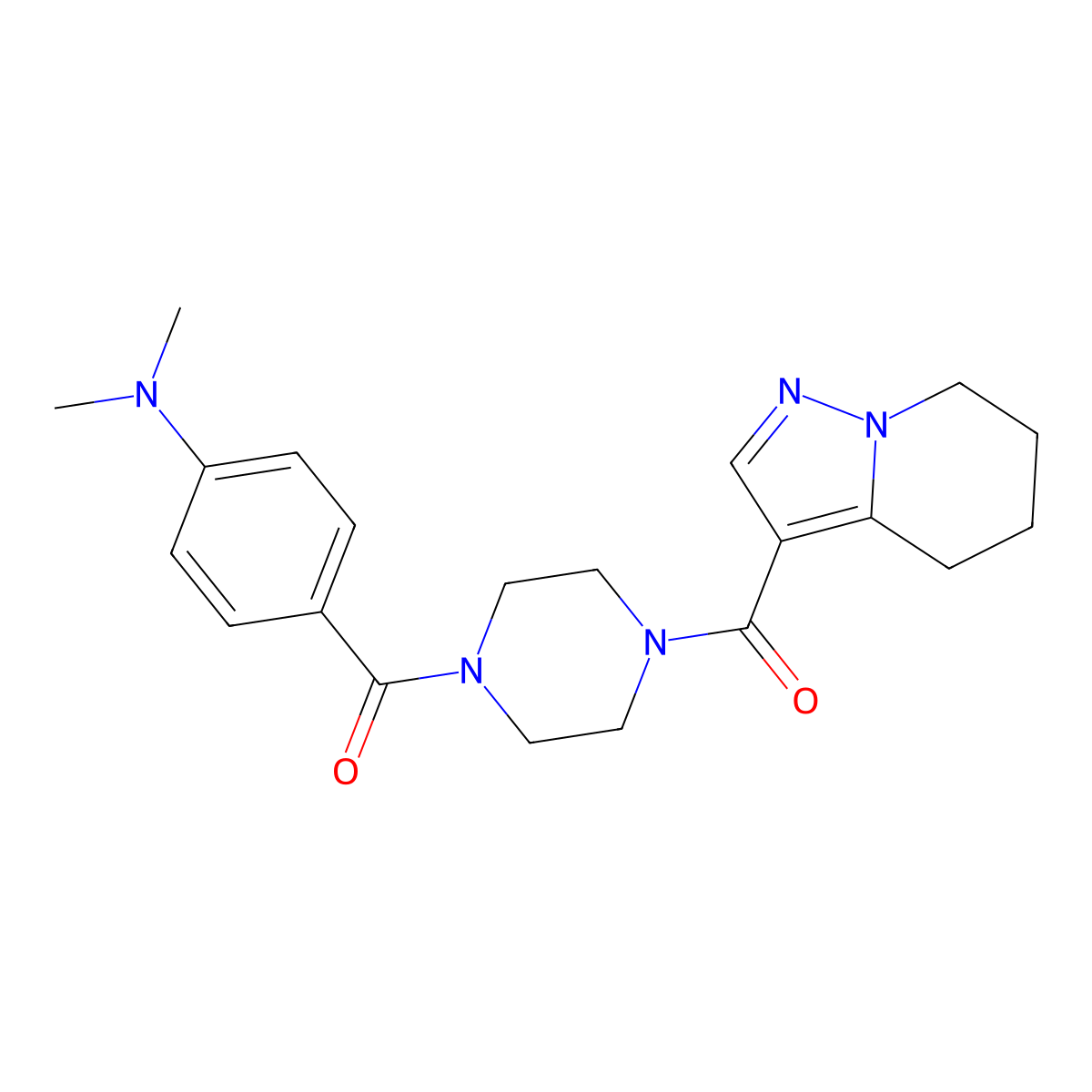 (4-(4-(Dimethylamino)benzoyl)piperazin-1-yl)(4,5,6,7-tetrahydropyrazolo[1,5-a]pyridin-3-yl)methanone molecular structure, CAS 2034587-09-0
