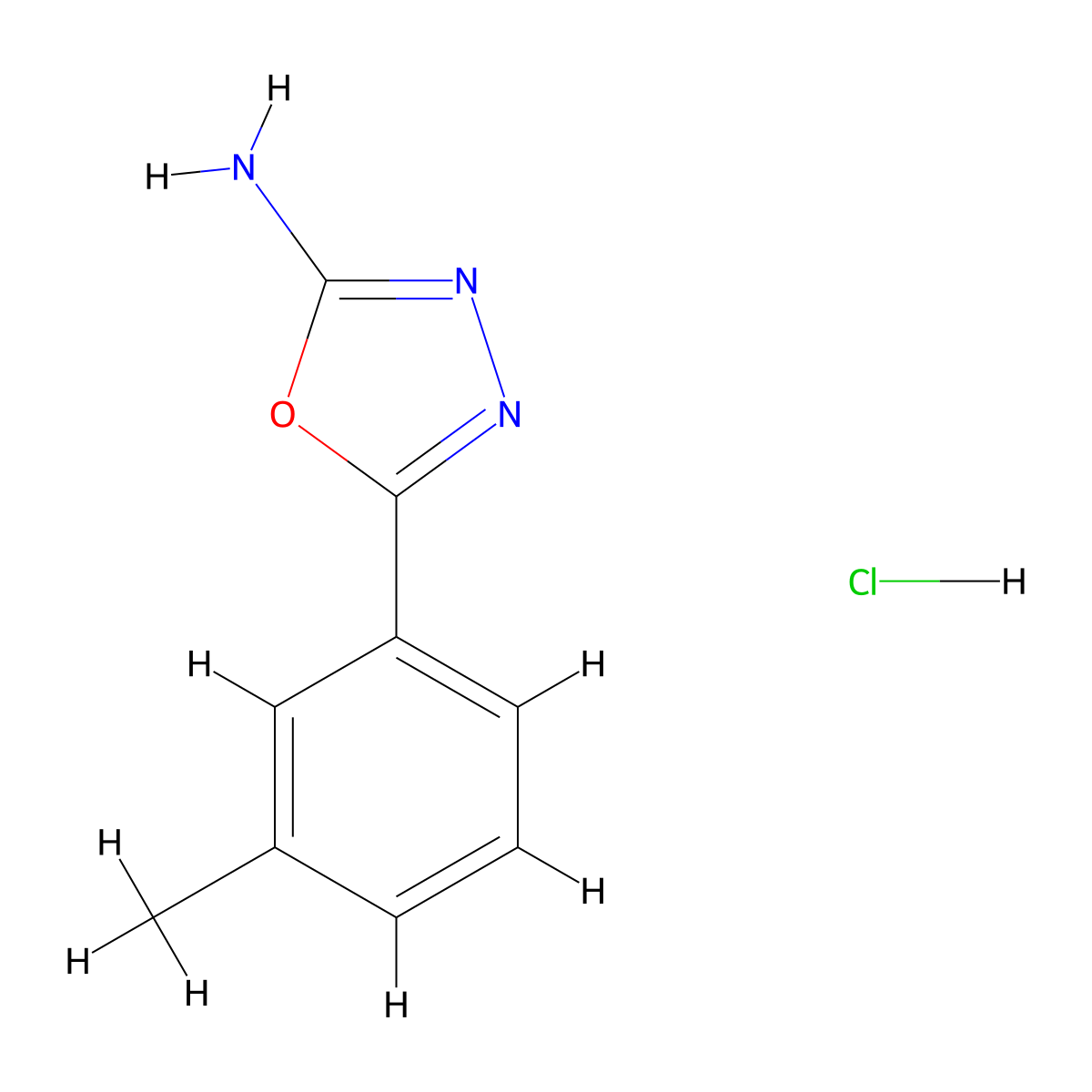 5-(m-Tolyl)-1,3,4-oxadiazol-2-amine hydrochloride molecular structure, CAS 2034587-10-3