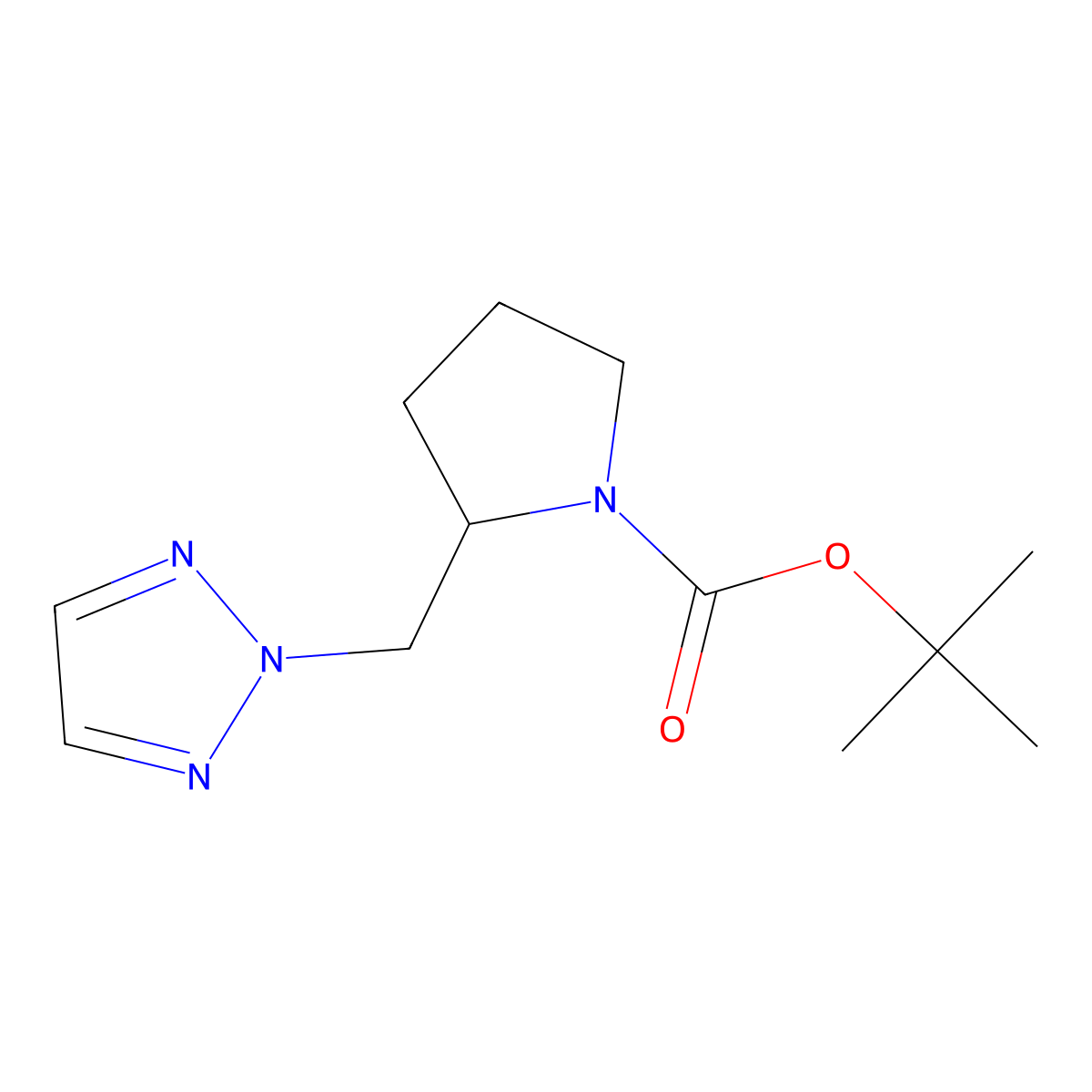tert-butyl 2-((2H-1,2,3-triazol-2-yl)methyl)pyrrolidine-1-carboxylate molecular structure, CAS 2034587-16-9
