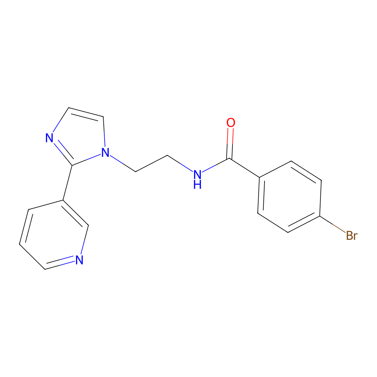 4-bromo-N-{2-[2-(pyridin-3-yl)-1H-imidazol-1-yl]ethyl}benzamide molecular structure, CAS 2034587-21-6